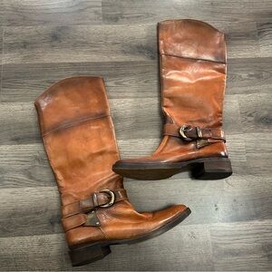 Franceesco Morichetti Brown Leather Knee-High buckle Boots Eur 37